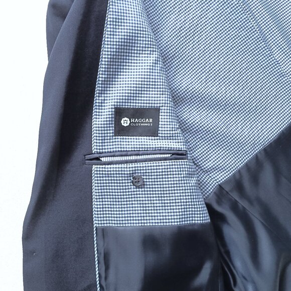 Dark Navy Blue WRINKLE RESISTANT Suit Jacket /Navy Blazer / Navy Sport Coat 42R - Picture 11 of 12